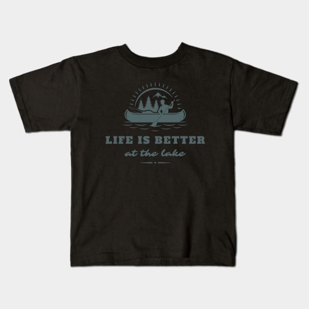 life is better at the lake Kids T-Shirt by fabecco